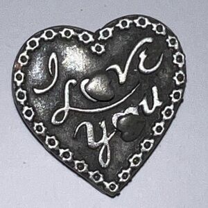 Vintage Ms Dee “l love you” heart brooch pin with removable earring studs pewter